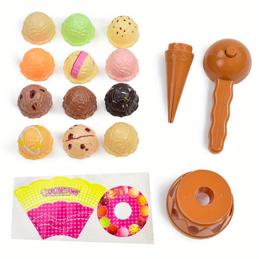 Ice Cream Stacking Tabletop Puzzle Interactive Hand Movement Leisure Play Accessory Holiday Gift