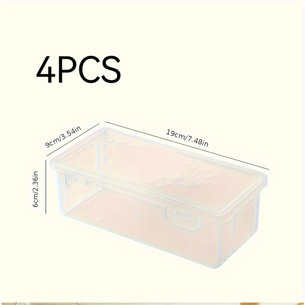 TEMU 4pcs Large Transparent Pp Storage Containers With Attached Lids For Pens, Pencils, Markers, Crafts – Office And School Supplies Organizer Boxes