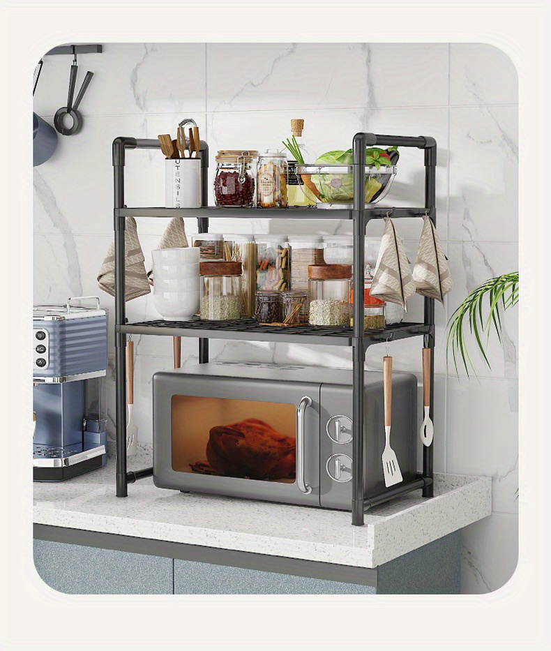 versatile kitchen organizer rack     storage shelf for microwave oven   machine no   details 2