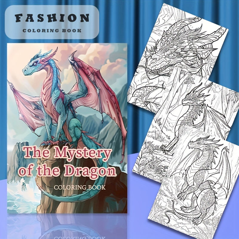 

1pc Dragon Adult Notepad With 22 Pages - Soft Cover Artistic Drawing Pad For 14+, , No Feathers, Suitable For Coloring Tools - Ideal Birthday And Holiday Gift