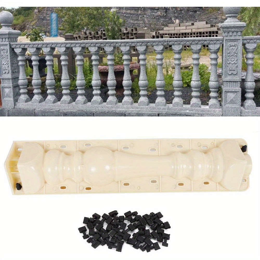 

1 Set Concrete Roman Column 27.6" Cement Roman Balustrades Molds Plastic Casting Mold Garden Pool Fence Decor Cement Railing Plaster Diy Concrete Front Rear Moulds Tool