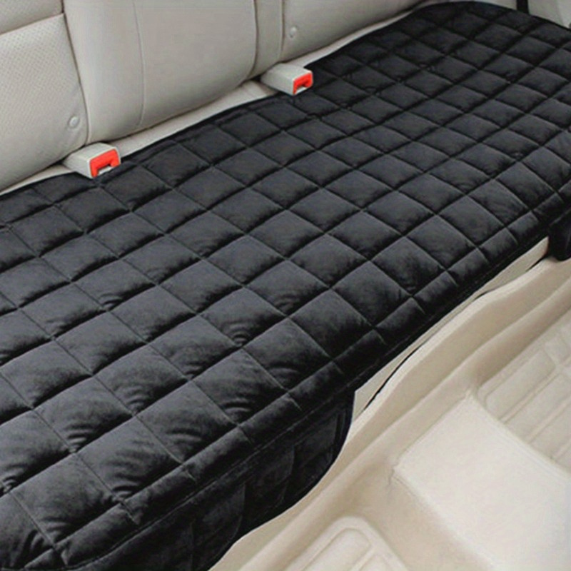 TEMU 1pc Plush Quilted Rear Cushion, Warmth Thickened Car Backseat , Universal Fit