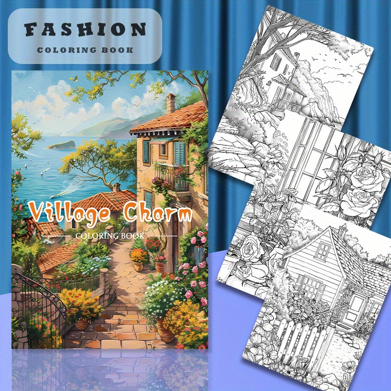 

Adult Luxury Village Charm Coloring Book: 22 Pages, Soft Cover, Suitable For Coloring Tools - Perfect Gift For Birthdays And Holidays