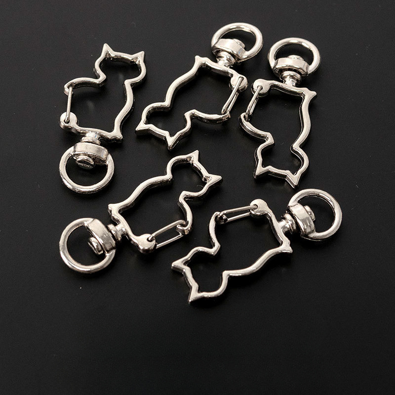 

10 Pack Of Creative Kitty Keychains With Zinc Alloy Spring Clasp - Perfect For Diy Jewelry Making And Key Rings