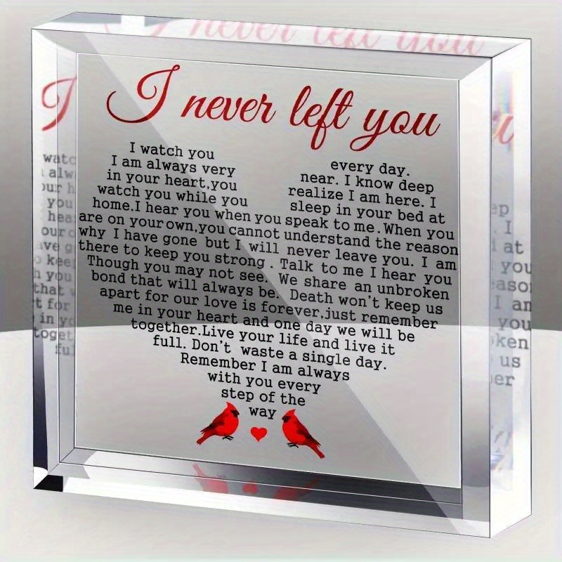 

2d Flat, In Loving Memory Red Sympathy Gift Acrylic Decor- Beautifully Keepsake Paperweight To Hold Memories - Bereavement Gift To Grieving, Thoughtful Way To And Remember A