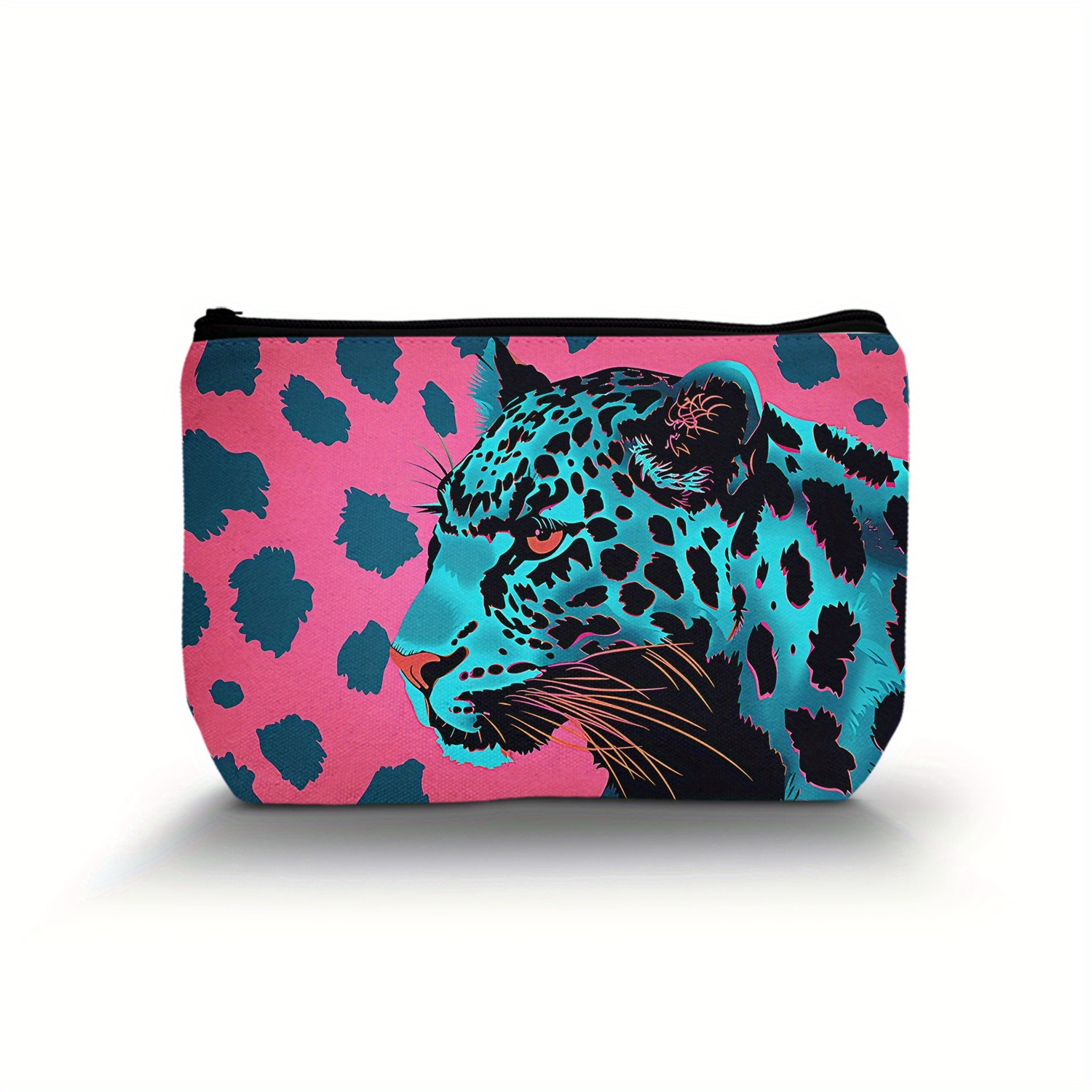 

Jade Green Leopard Print Makeup Bag - Polyester Travel Cosmetic Pouch With Zipper Closure - Perfect Gift For Bridesmaids, Teachers, Friends - Suitable For Graduation, Wedding, And Everyday Use