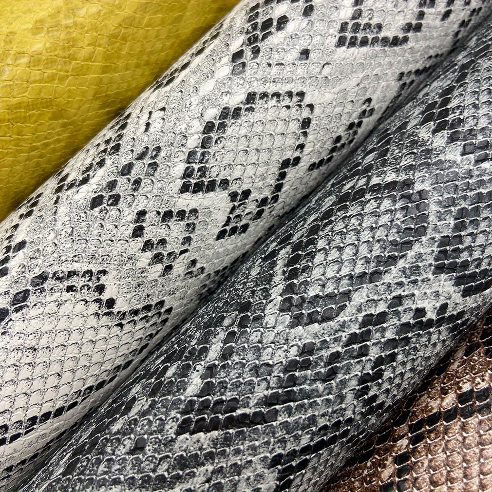 

Python Snake Print Faux Leather Fabric Roll, 32x135cm Soft Textured Vinyl For Upholstery, Diy Crafts, And Earring Making