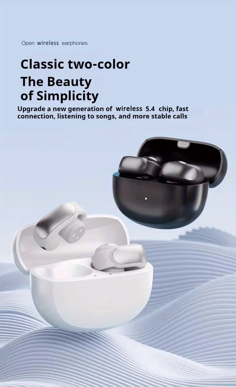 2024 premium wireless clip on earbuds with audio long built in mic for calls ideal for sports gaming design details 0