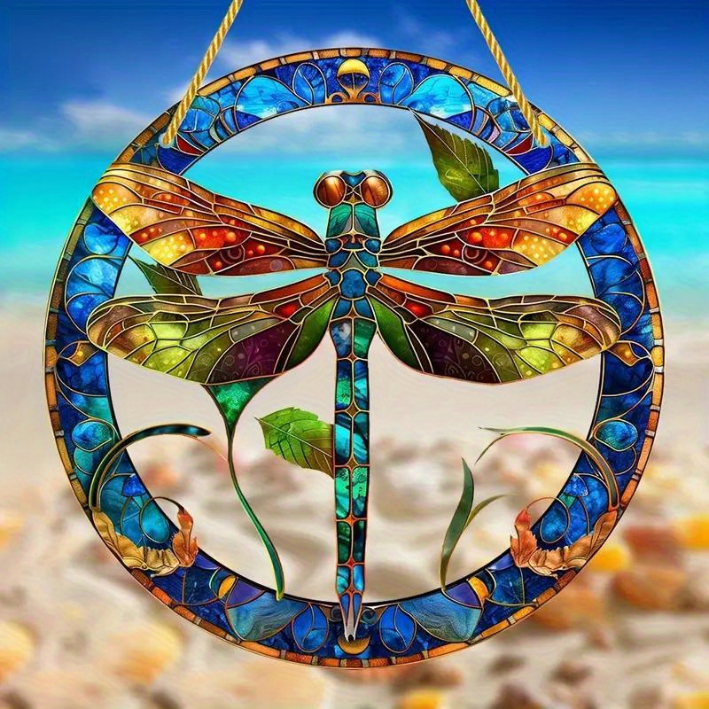 

Dragonfly Suncatcher Acrylic Window Hanging, Light Catcher, Perfect For Indoor & Outdoor Decor, Porch, Garden, Patio, Office, And Home - Ideal Gift For Bug Enthusiasts Dragonfly Decor