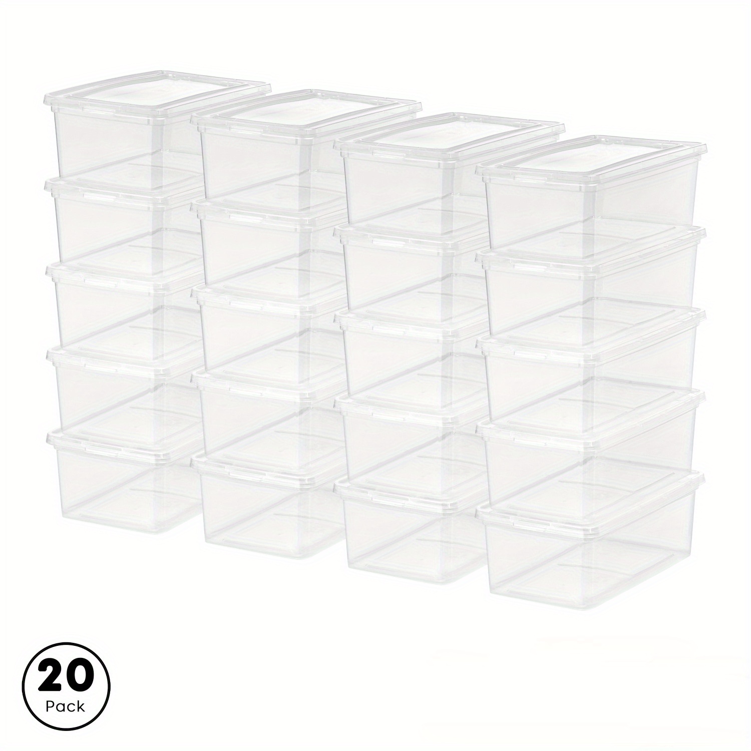 

5 Qt. Plastic Storage Bins With Lids, Clear, Stackable , Containers 20pk