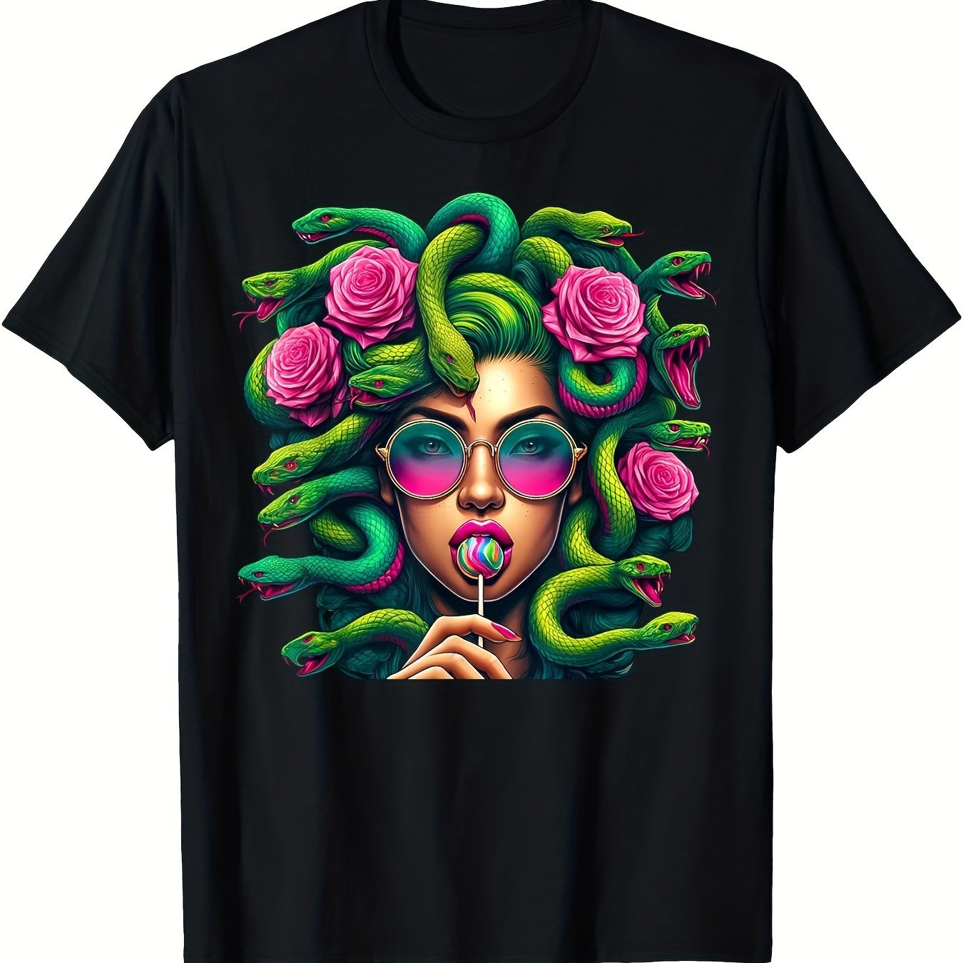 

Medusa, Hippie Psychedelic Snake, Greek T-shirt, Men's T-shirt