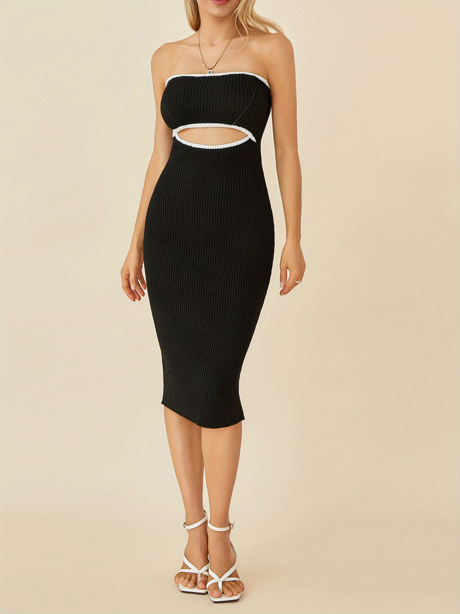 tight fitted tube dresses Solid Stunner Ruched Tube Dress main image 0