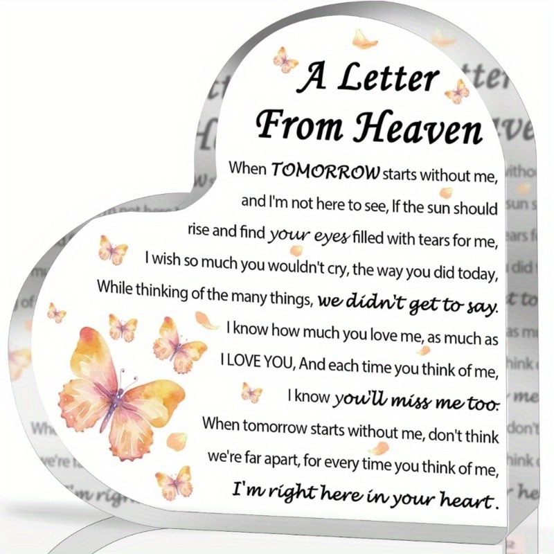 

Sympathy Gifts - : Memorial Gift For The Loss Of A Mother, Father, Husband, Or Son. This Acrylic Heart Keepsake Serves As A Remembrance Sympathy Gift (butterfly) To And Of Your .