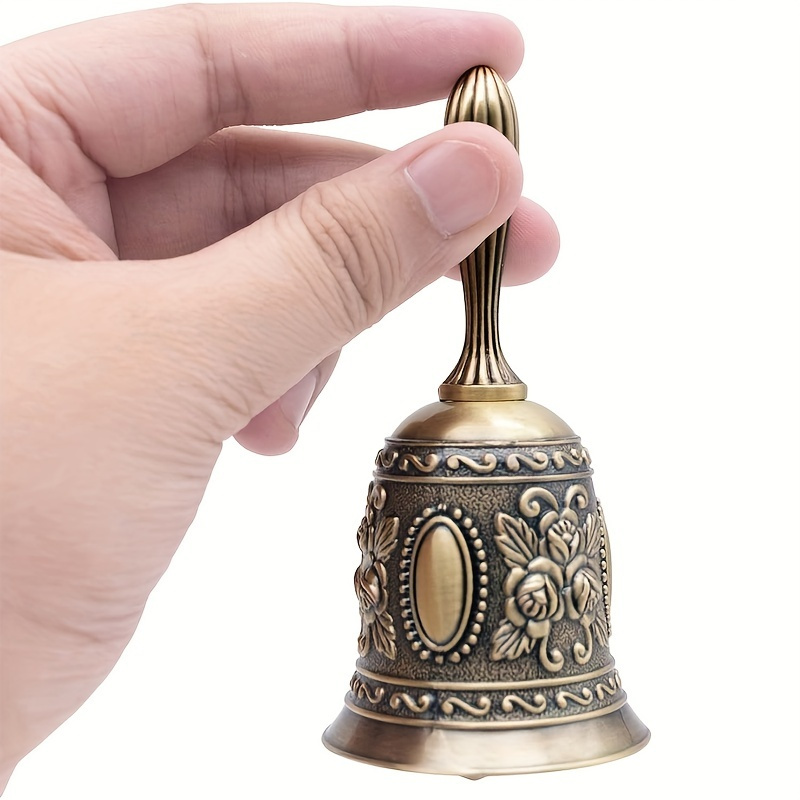 

Elegant Brass Hand Bell With Intricate Floral Patterns - Loud, , Weddings & Eid Celebrations, Brass Material, No Case Or Bag Included, Accessory|elegant Design| Quality, Brass Decor