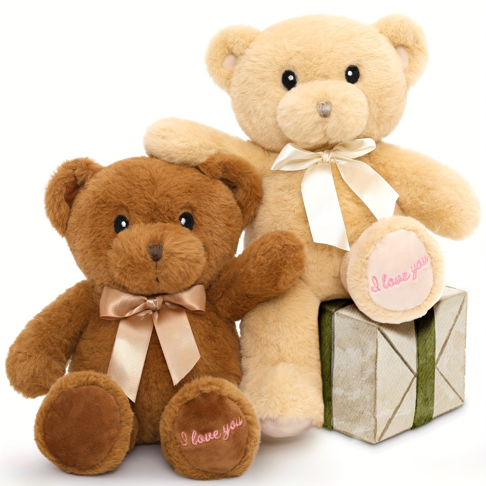 

Maogolan I You Bear For Boys, 2- Bear For Kids, 12" / Tan , Bear Baby Shower Valentines / Decor