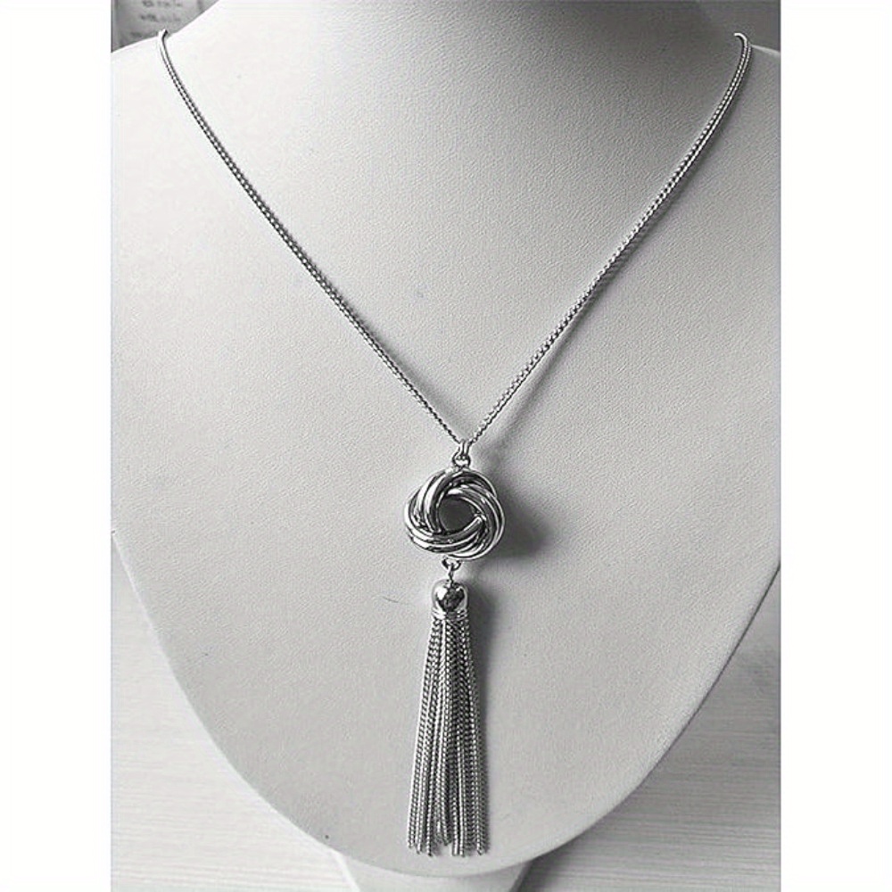 

Long Tassel Necklace Cute Knot Tassel Pendant Knot Snake Chain For Women