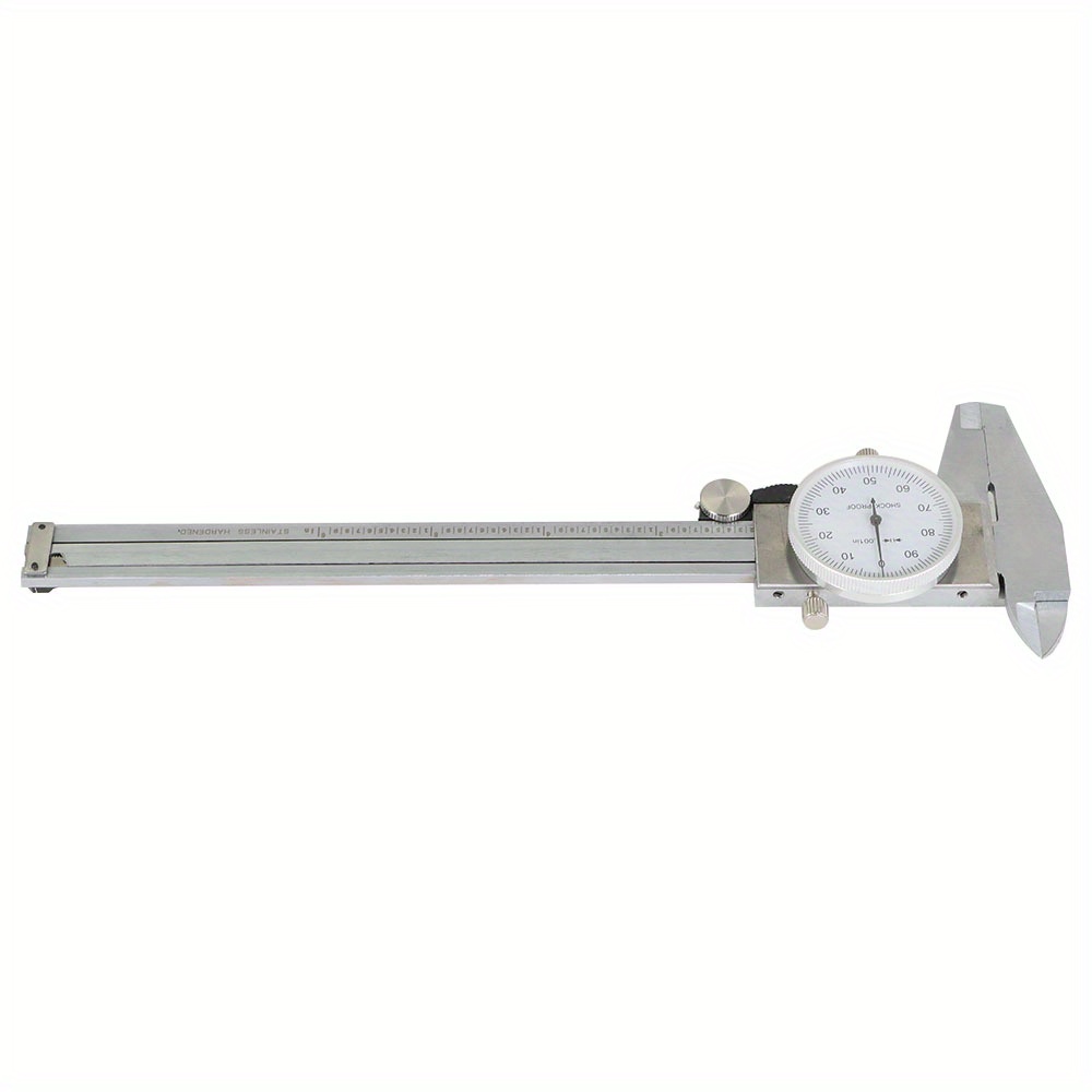 

6 Inch Dial Caliper Stainless Steel Measuring Tool 0.001 Inch Graduation With Storage Box