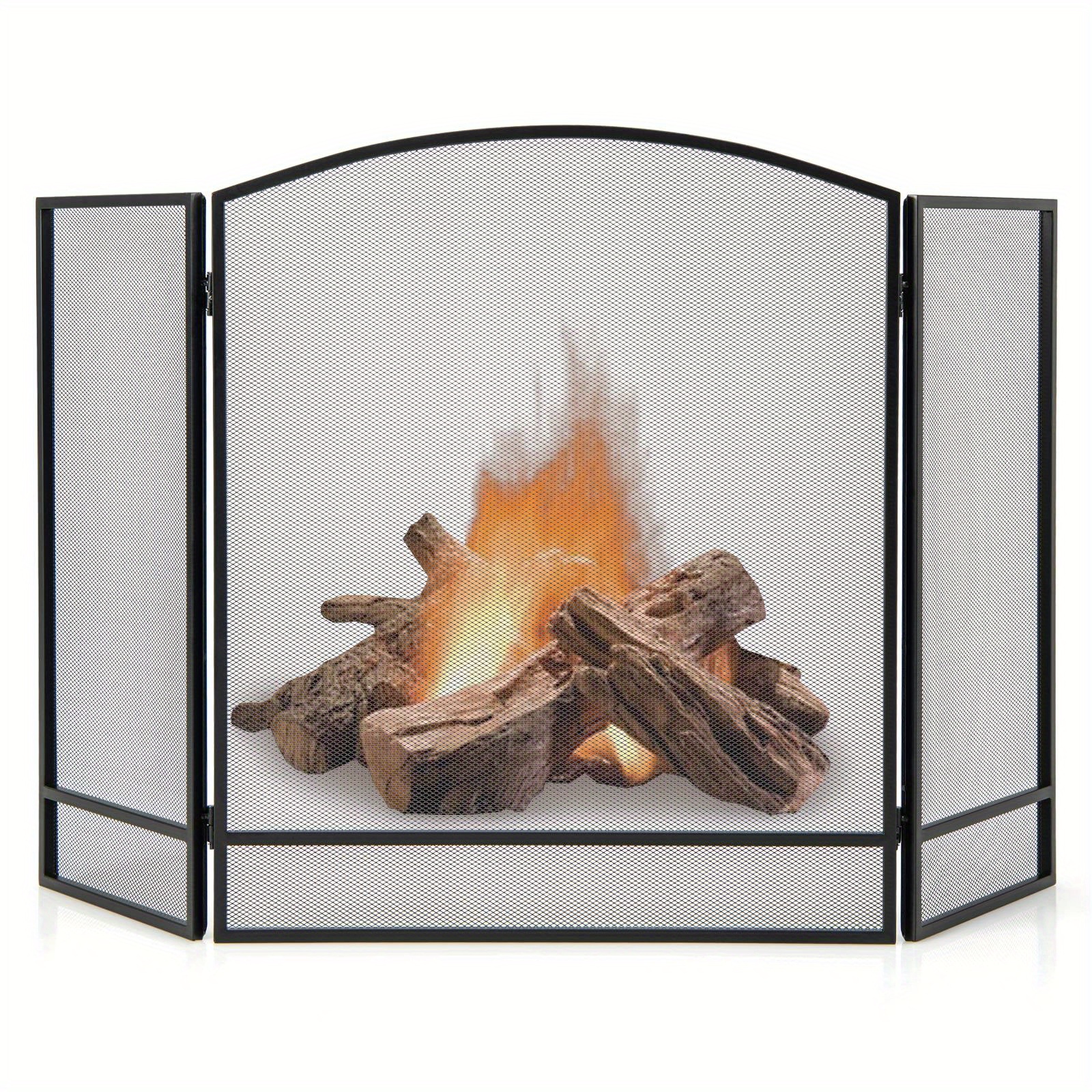 

Multigot 3-panel Foldable Wrought Metal Iron Mesh Fire