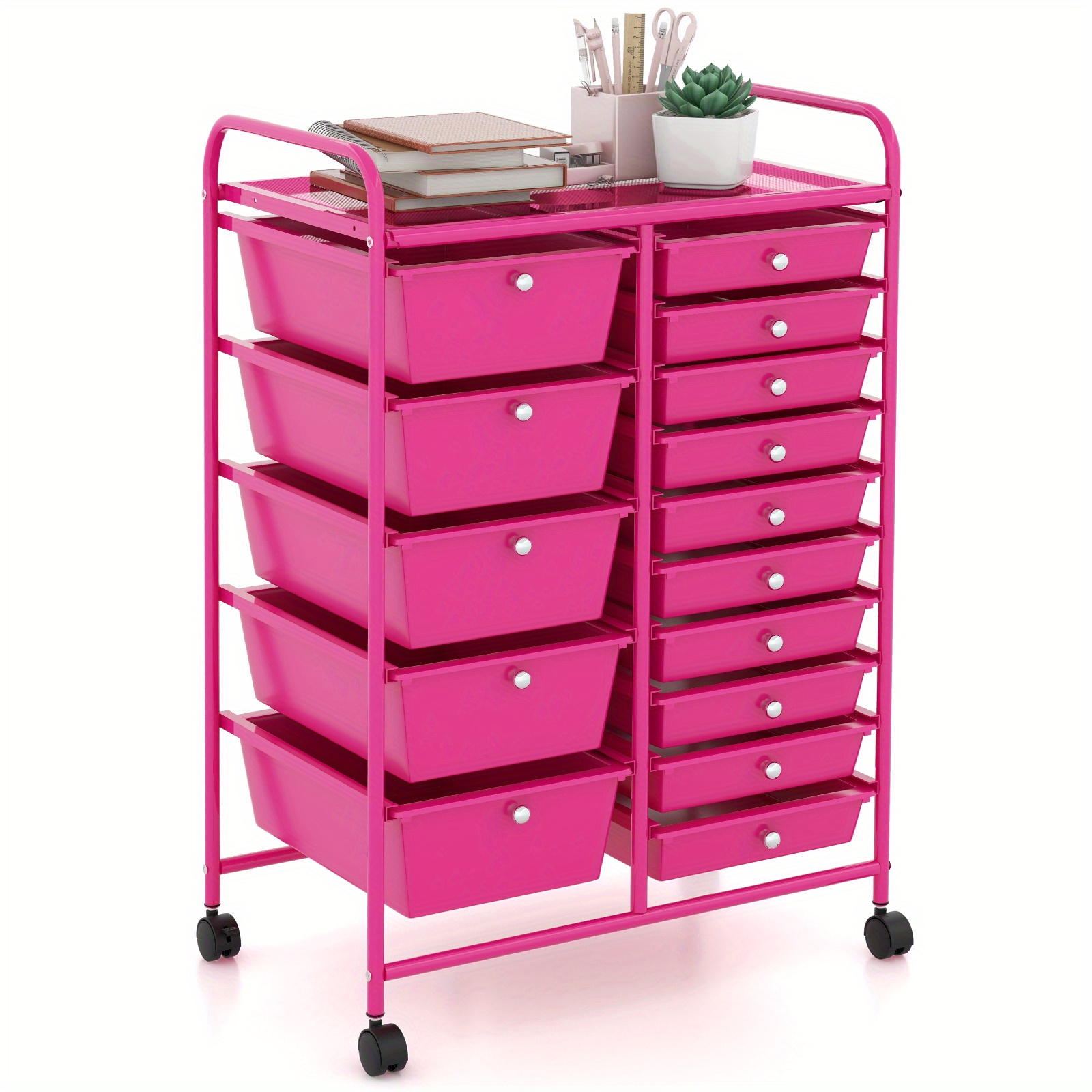 

Multigot 15-drawer Rolling Storage Cart W/ Drawers & Metal Frame