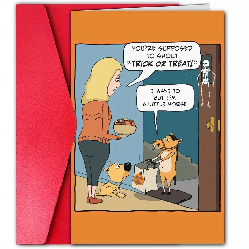 

1pc, Halloween Card, Funny Halloween Card, Happy Halloween Card For Boyfriend, Trick Or Card, Cute Halloween Card, The Best Halloween Gift For Family, Friends