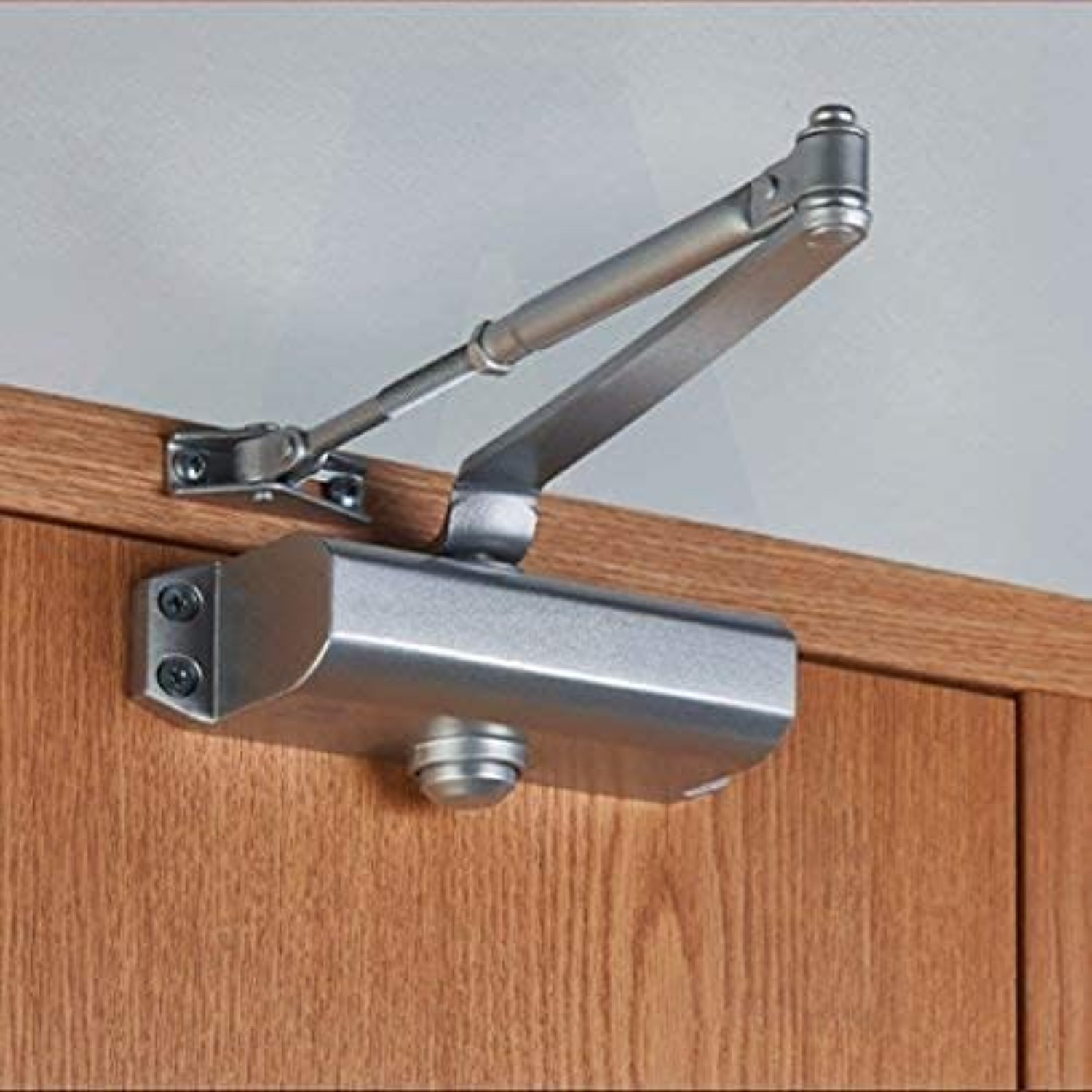 

Door Closer, Heavy Duty Aluminum Commercial Automatic Door Closer Fire Rated Door Closing Hinge 2 Independent Valves Control Tool For 45-65kg Door