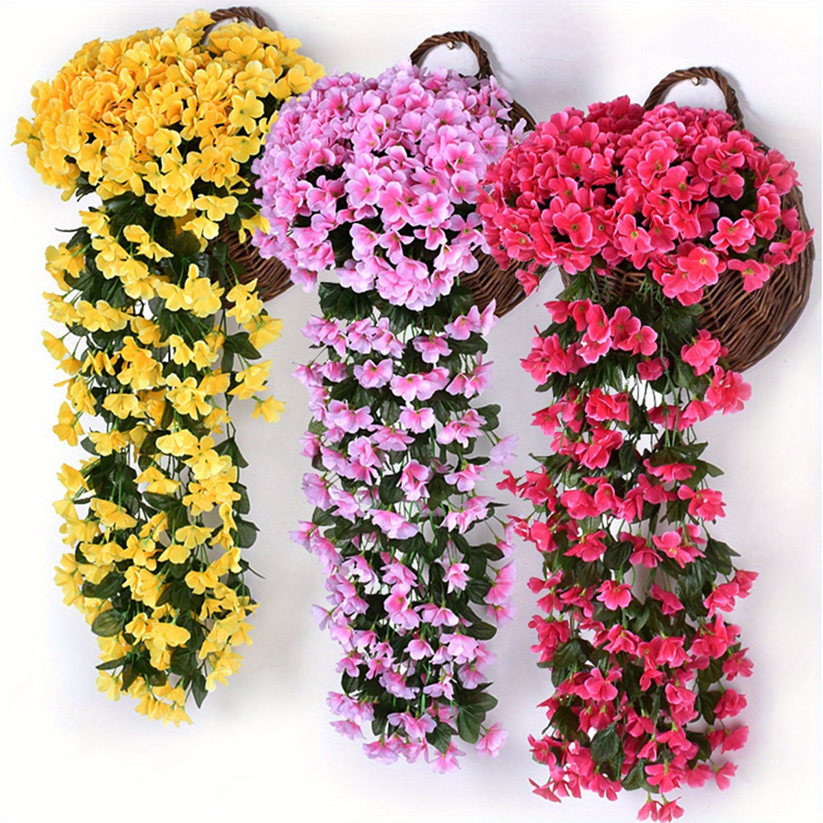 

2pcs 31.49 Inch Violet Ivy Flowers Lifelike Hanging Plant Artificial Hanging Flowers Decorations For Outdoor Home Wedding Garden Yard Hanging Baskets Wisteria Garland Decoration
