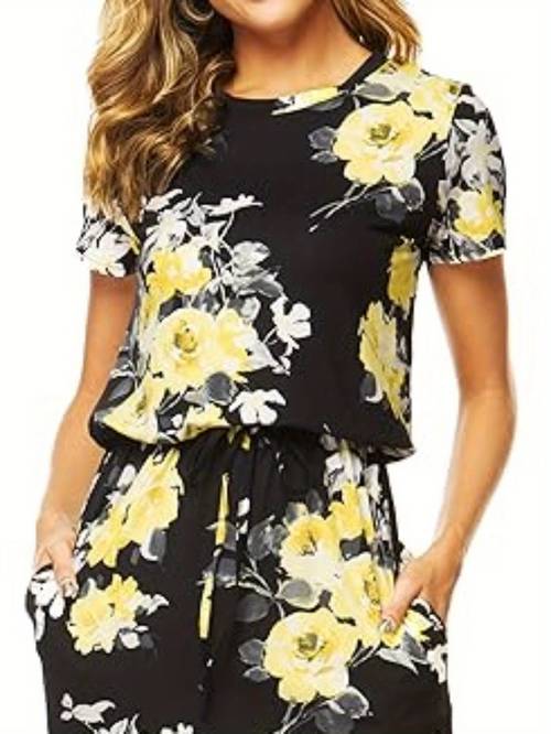womens hide belly work casual midi blouson dress with pockets