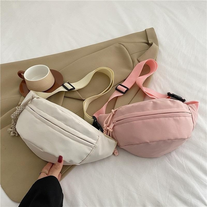 Solid Colour Ladies Canvas Sling Bag for Travel