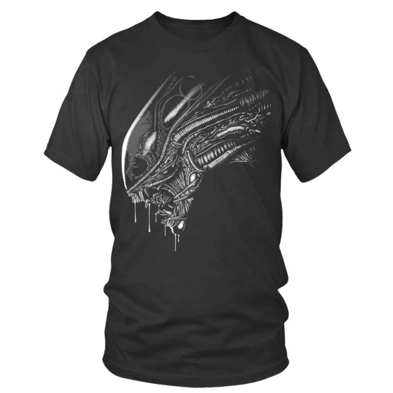 

005. Alien Bk 7753 Funny Men’s Short Sleeve Graphic T-shirt Collection Black Vv