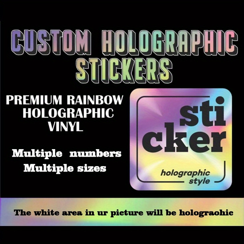 

Custom Holographic Stickers - Personalized Foil Labels For Office Use, Waterproof & , Multiple Sizes