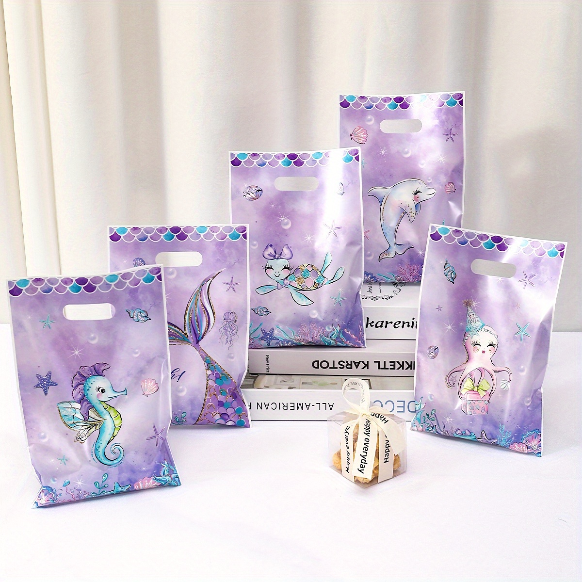 

10/20/50pcs Mermaid Mixed Party Favor Bags, Gift Candy Bags For Mermaid Themed Birthday Party Supplies Favors