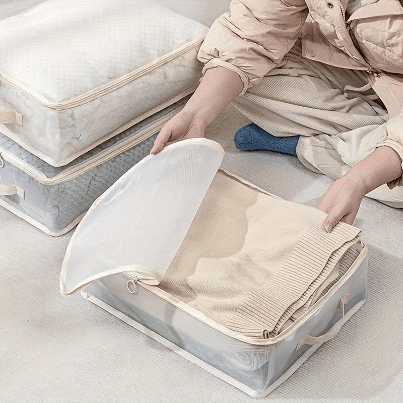 

2pack Clothes Bed Sheet Set Organizer, Foldable Storage Box, Closet Organizer For Bedding Sheets, Organizer For Duvet Covers, Blankets, Pillow Cases, Pants, Underwear, Socks