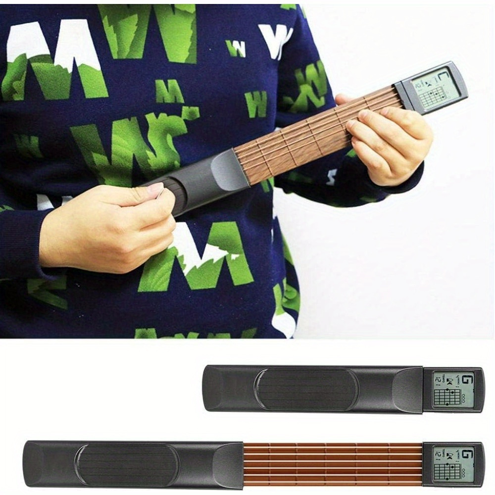 

Guitar Chord Trainer, Mini 6 Fret Guitar Practice Tool Chord Trainer With Rotatable Chart Screen Guitar Portable Guitar Practice Guitar Chord Trainer
