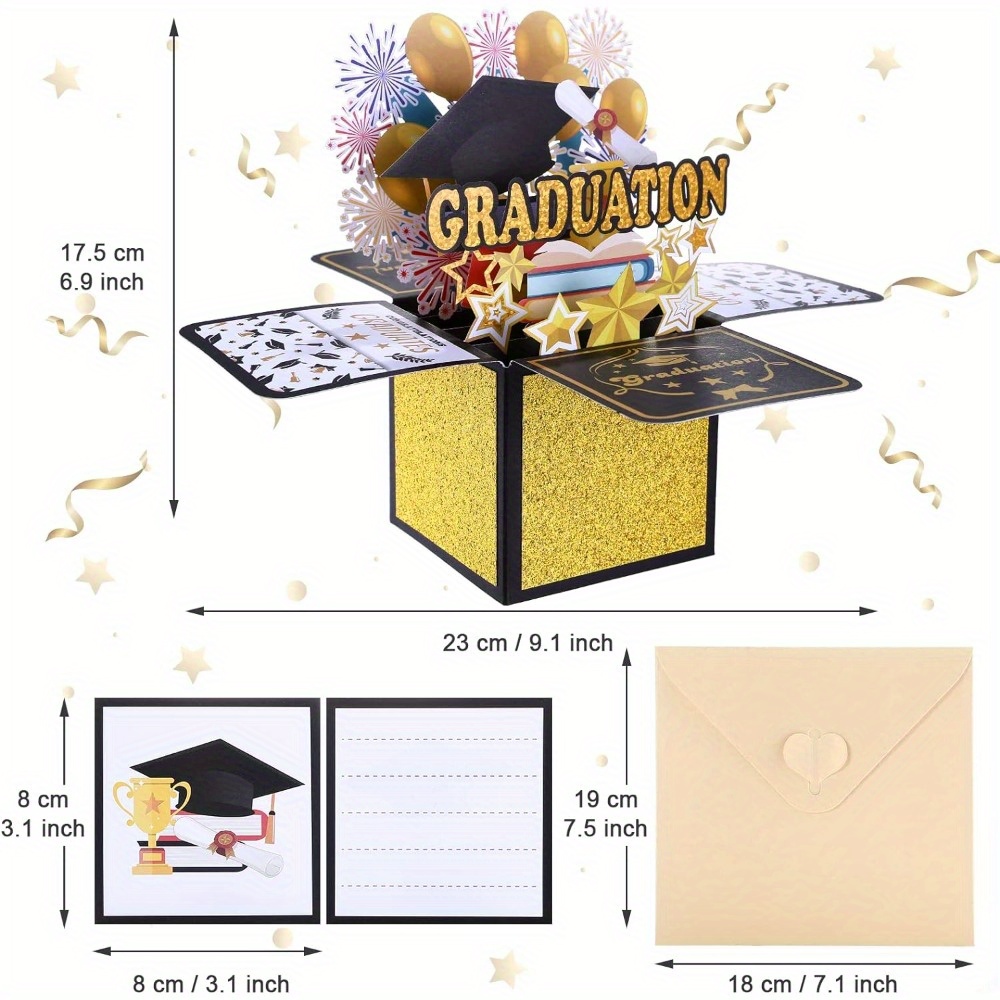 Graduation Pop Card Envelope 3d Card Graduation Congrats - Temu