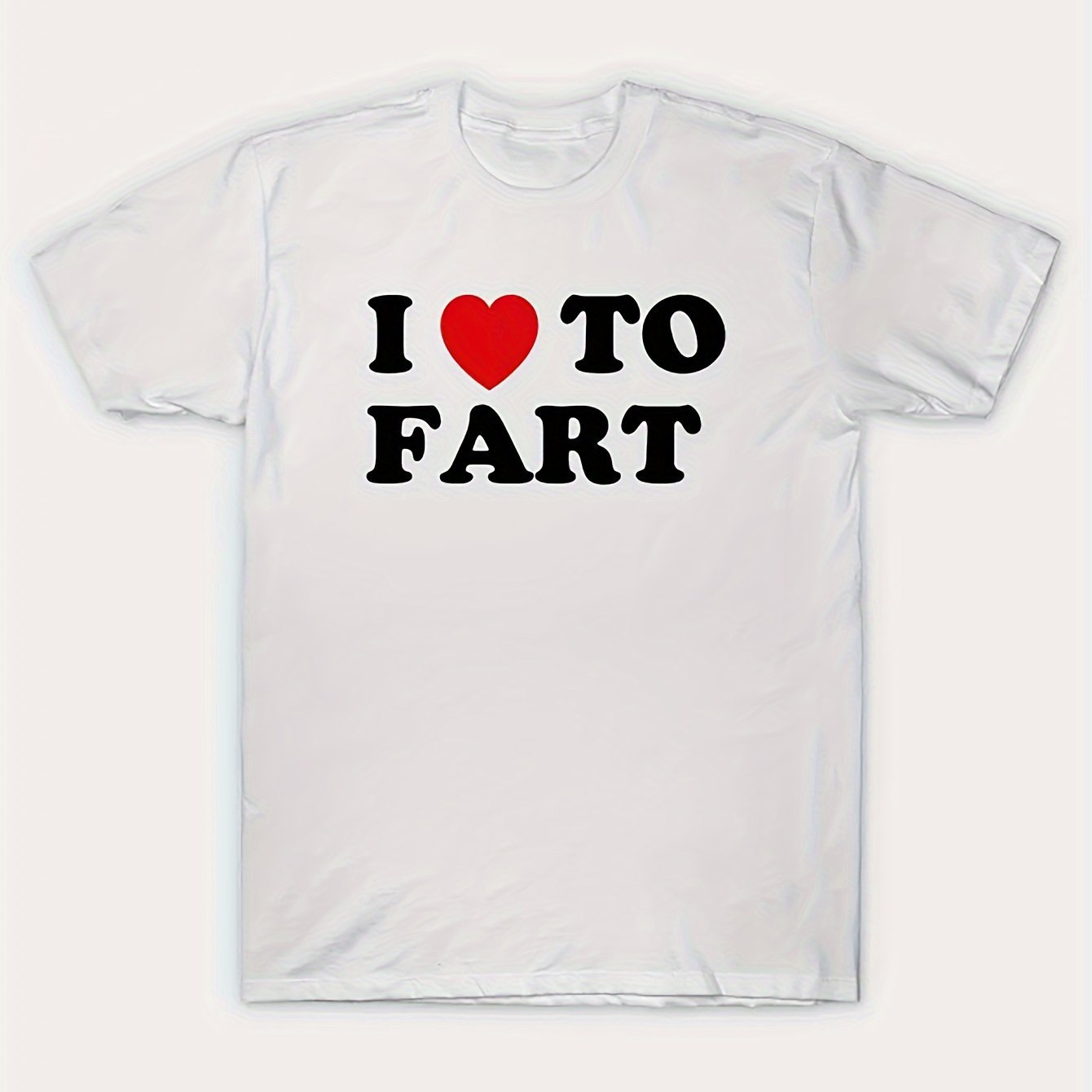 

1 Pc, 100% Cotton T-shirt, " I Love To Fart " Creative Print Stylish Cotton T-shirt For Men, Casual Summer Top, Comfortable And Fashion Crew Neck Short Sleeve, Suitable For Daily Wear