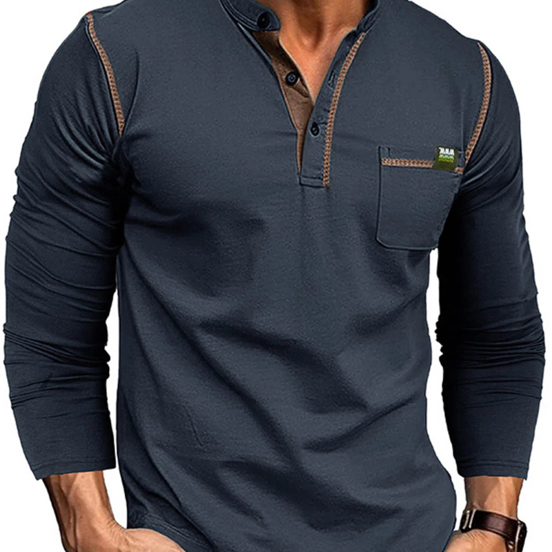 

Sanopy Men' Henley Classic Long Sleeve Lightweight Button Cotton T-shirt Casual Tops