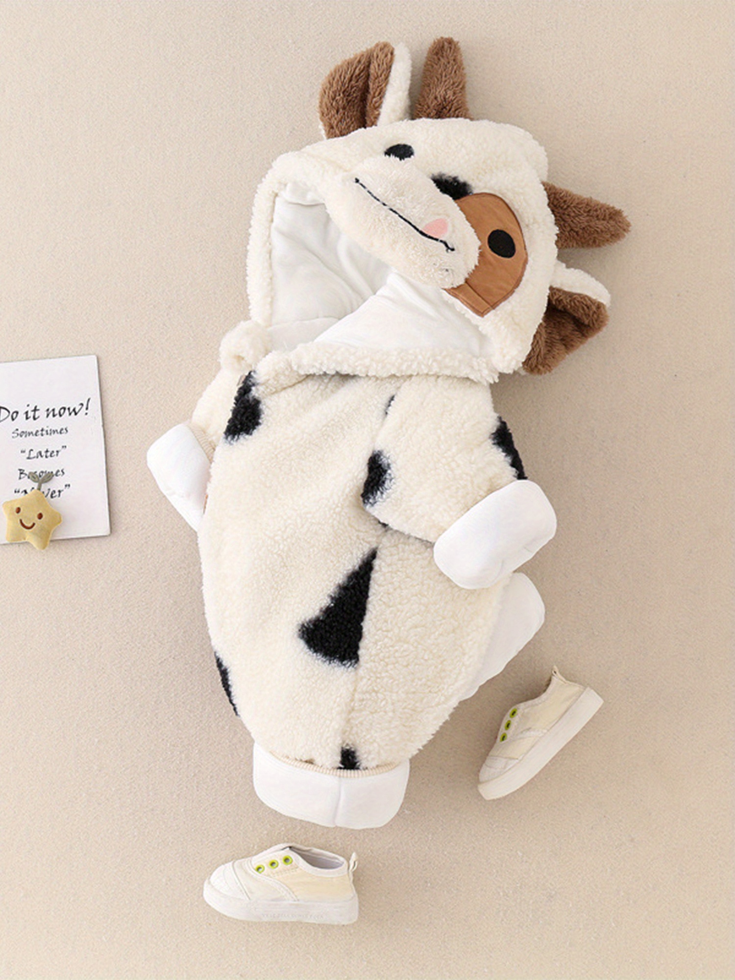 Qtinghua Newborn Infant Baby Boy Girl Zip Up Onesie Romper Cow