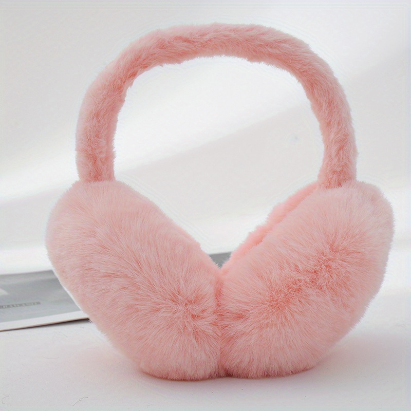 Women'S Fleece Ear Warmers, Christmas Plush Earmuffs, Stretch Knit, Hand Wash Only, Polyester, Foldable Windproof Ear Covers for Winter details 13