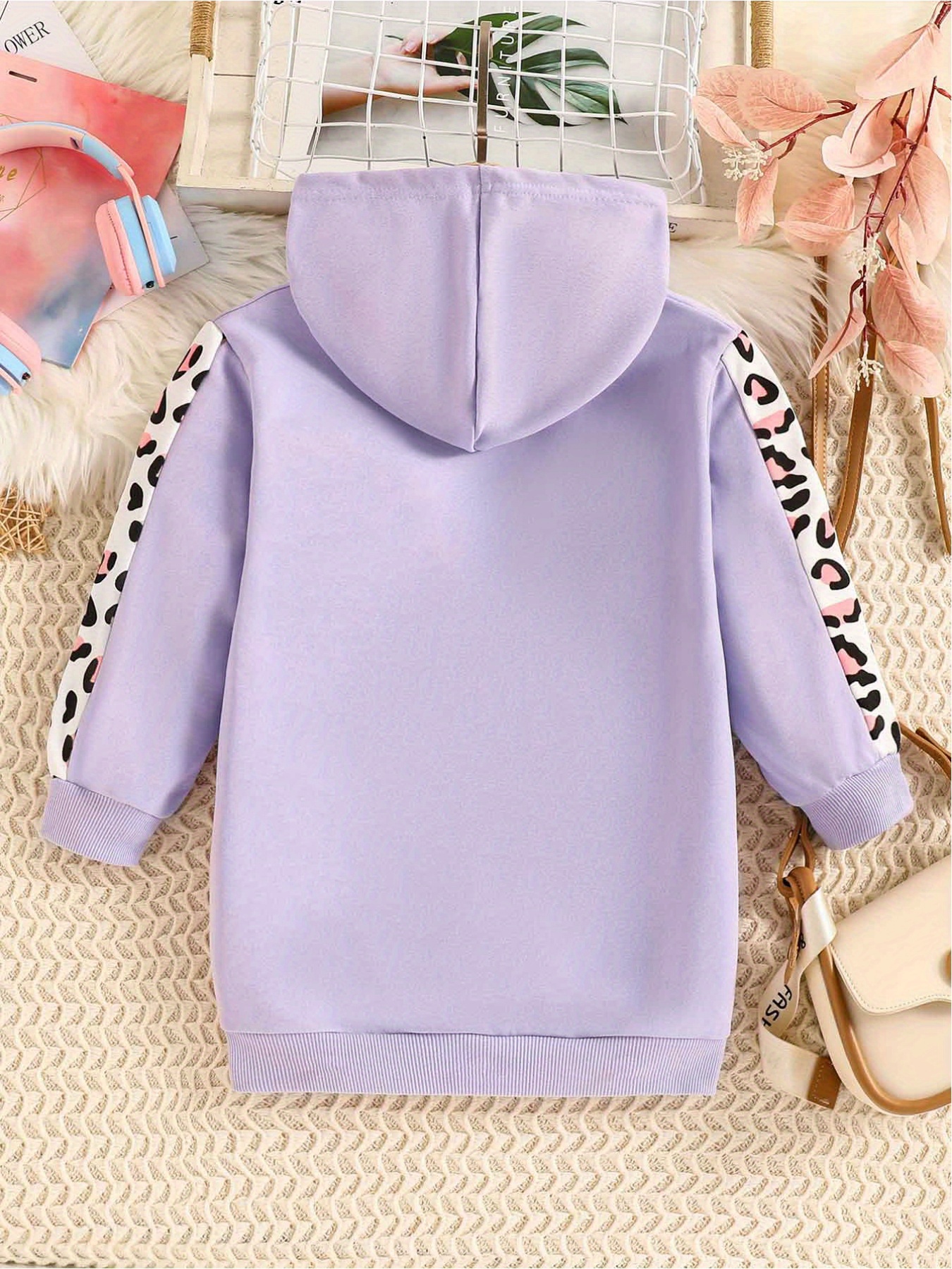 white christmas dresses Cute French Fries Pattern Print Pullover Hoodie Dress – GearFrost main image 0