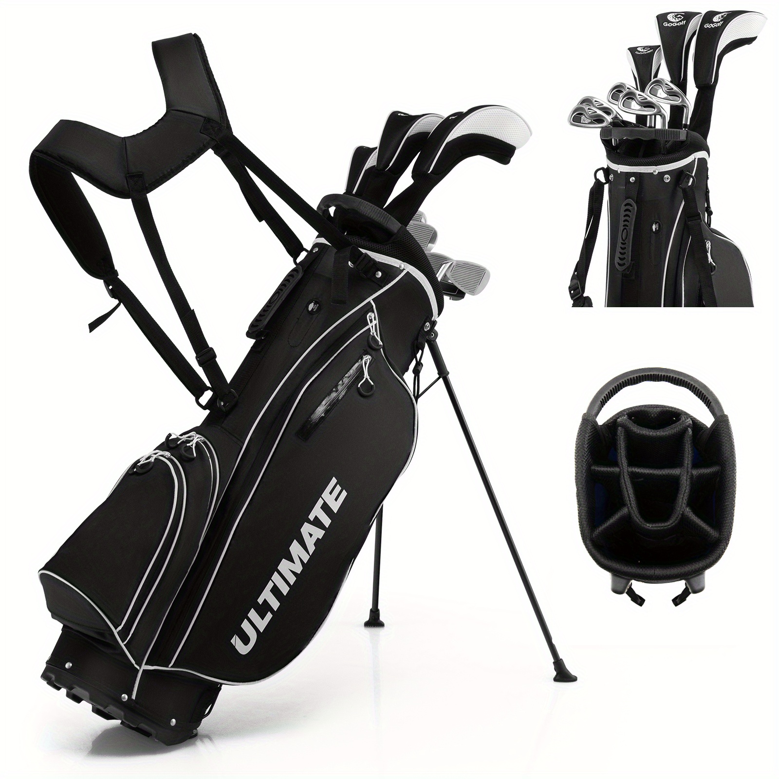 

Gymax Men's Complete Golf Clubs Package Set 10 Pieces Includes Driver Black