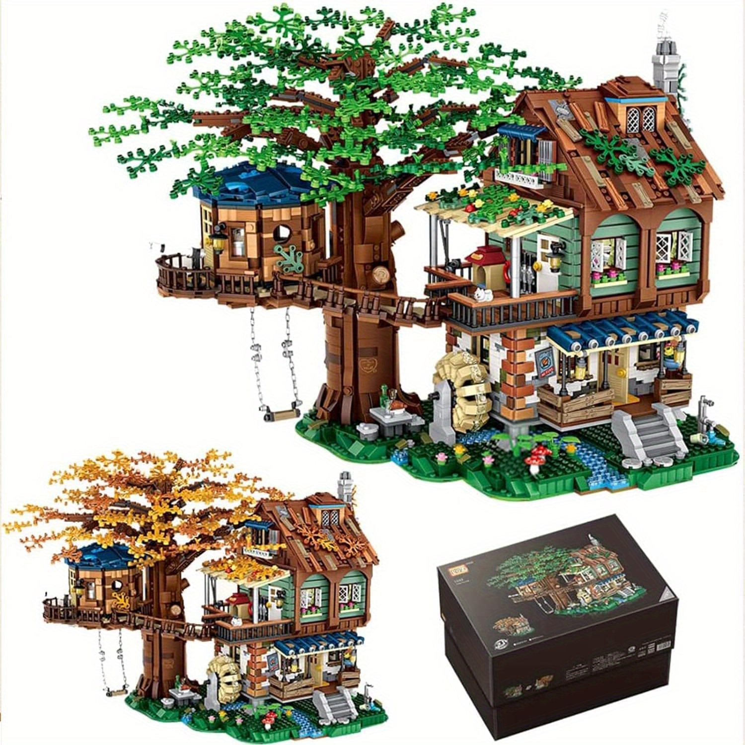 

Idea Tree House Bricks Model Toys Set, Diy Forest House Mini Building Blocks Street View Sets, For Teens Boys Girls/adults Ages 14+ Tree House Display(4761pcs Tree House)
