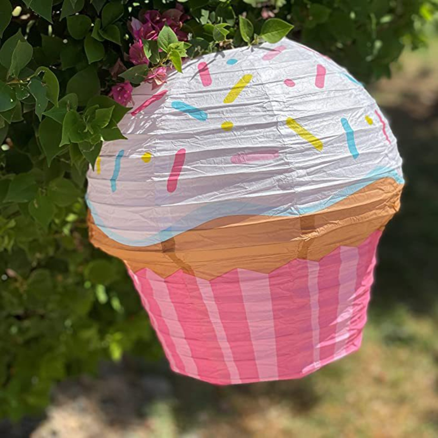 

3-pack Assorted Cupcake-shaped Paper Lanterns - No Electricity Required, Featherless Decorative Hanging Decor For Birthday Parties & Celebrations