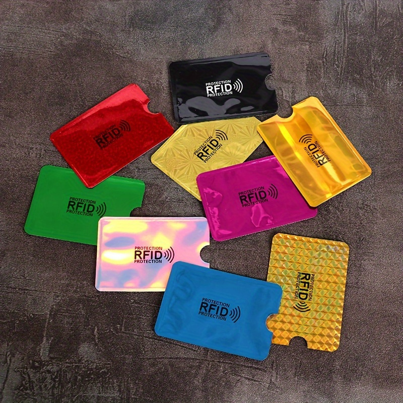 

10pcs Rfid Blocking Card Holders - Aluminum Alloy, Slim & Lightweight, Holds 10 Cards - Ideal For Credit, Id & Bank Cards