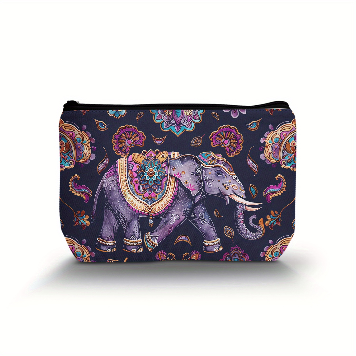 

Chic Makeup Bag - Lightweight Polyester Cosmetic Pouch With Zipper, Travel & Gifts, Elephant, Makeup Bag, Travel, Cosmetic Bag, Versatile