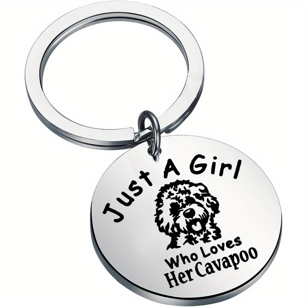 

Dog Keychain – Steel " Who Her " – For