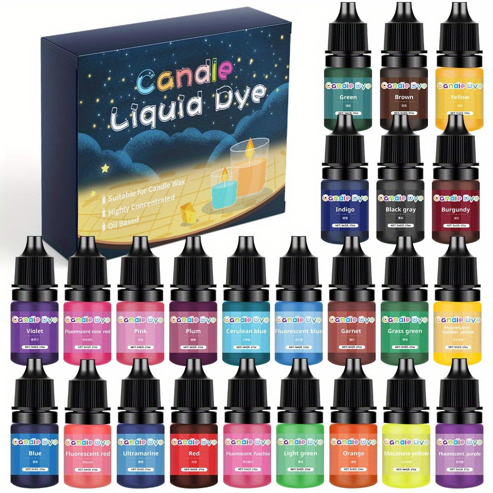 

30-color Liquid Candle Dye Set, Highly Concentrated Candle Colorant For Diy Beeswax & Soy Wax, Handcraft Candle Making Supplies, Non-toxic Coloring For Candle Art - 24/30 Bottles, No Power Needed