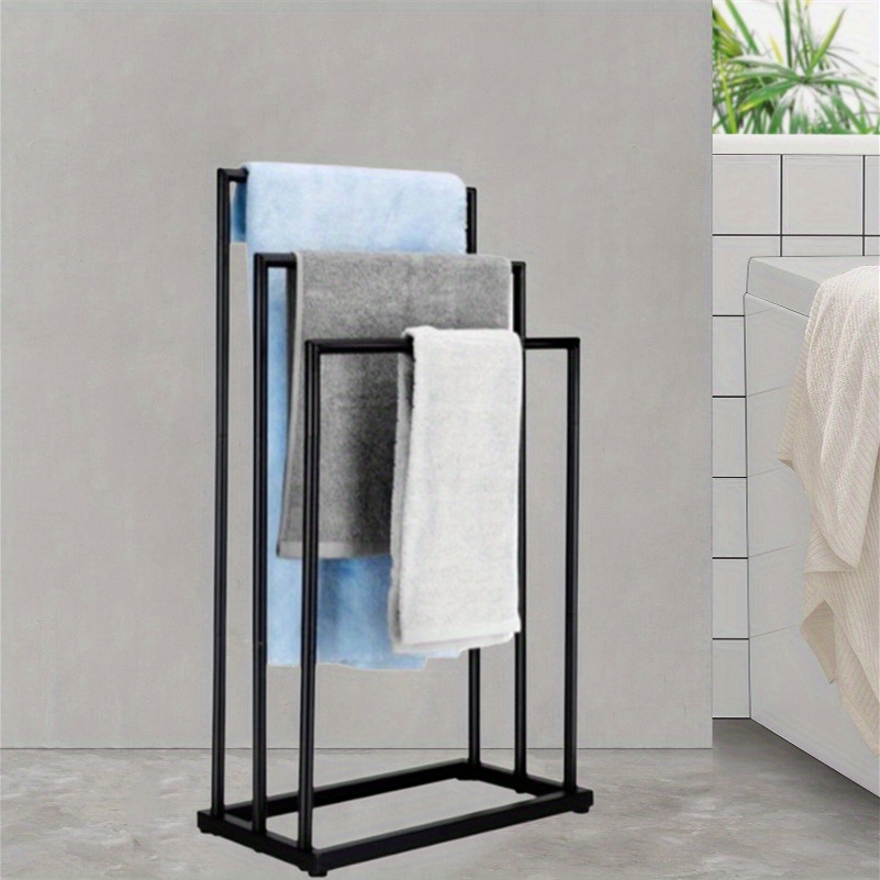 TEMU Towel Rack Floor Stand, Bathroom Shelf, Bathroom Drying Rack, No-punch Toilet Towel Rack, Kitchen Towel Bar