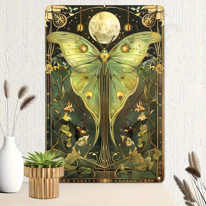 

Vintage Moth Metal Wall Art, 8''x12''/20cm X 30cm, 2d Flat Aluminum Sign, Retro Style Garden, Club, Outdoor, Garage Decor