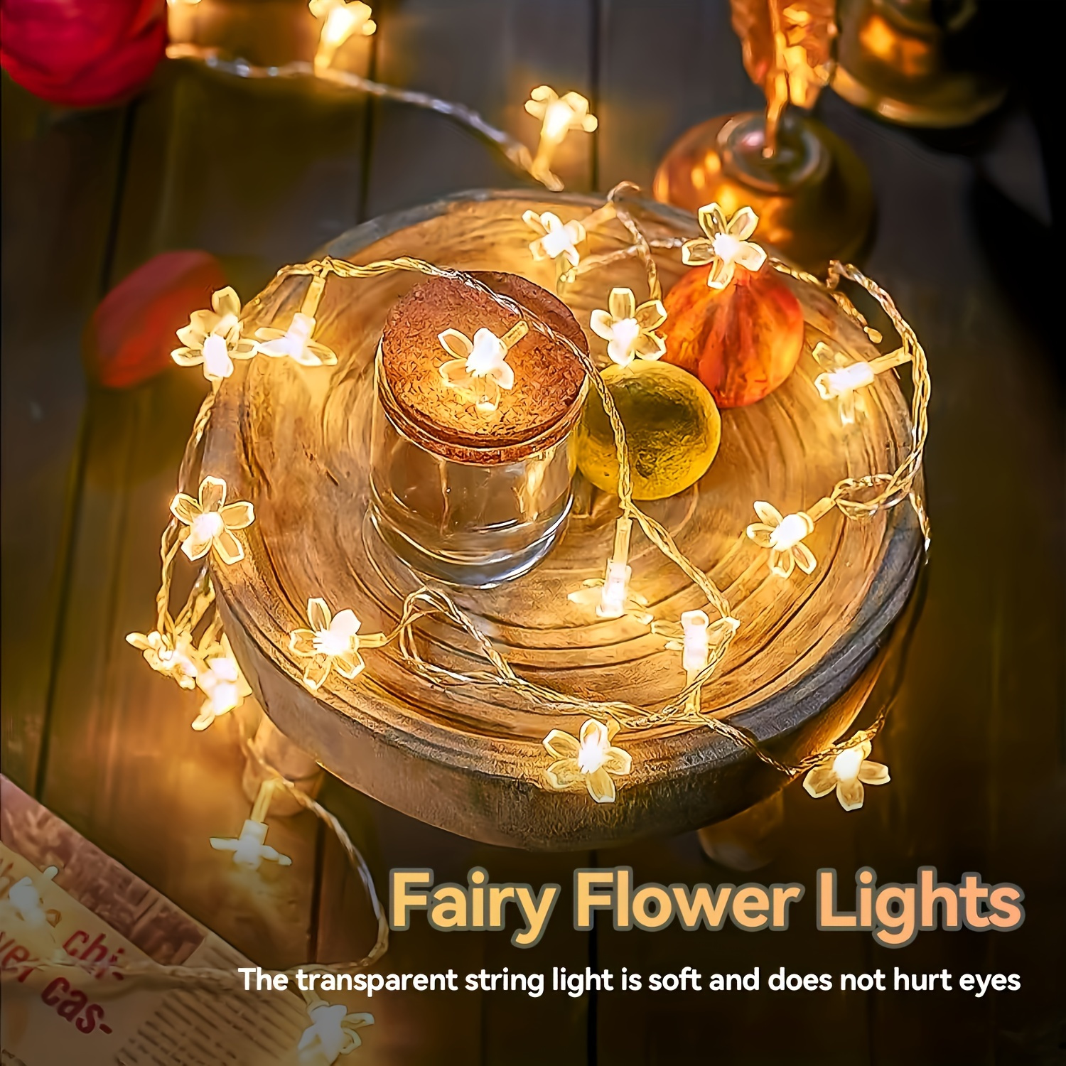 

3pcs Led Cherry String Lights, Girl Heart Indoor Decorative String Lights, For Bedroom, Garden, Patio Decoration Lights