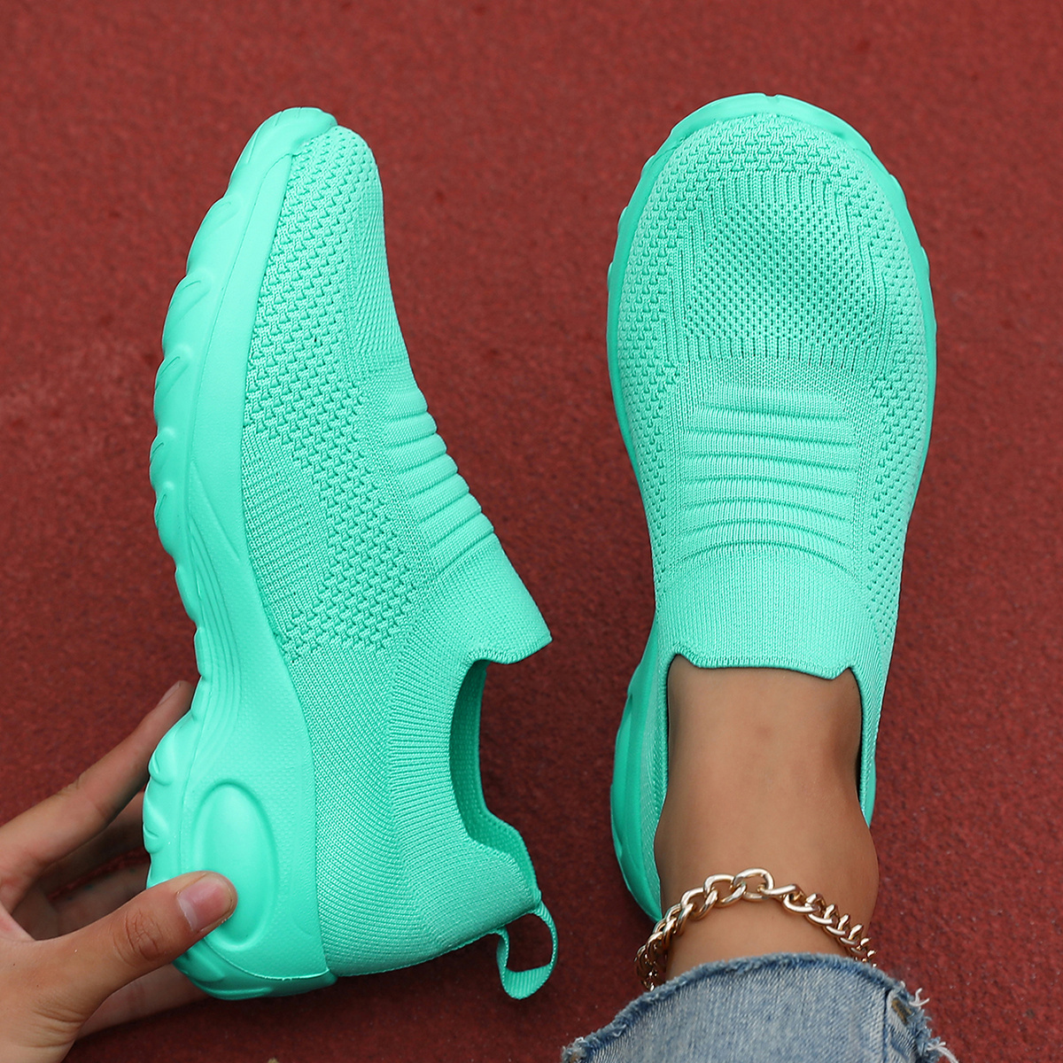 [sneakers] Women's Casual Slip-on Breathable Mesh Running Shoes